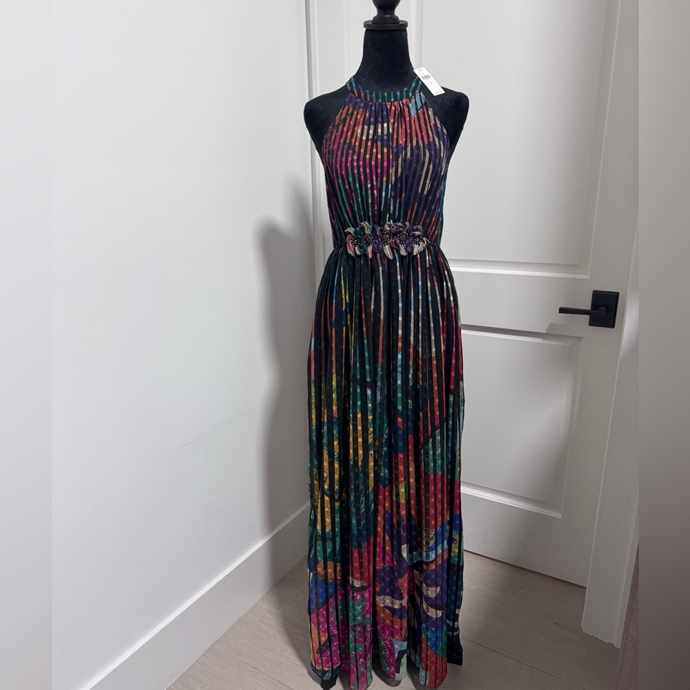 Anthropologie Vibrant Striped Maxi Dress